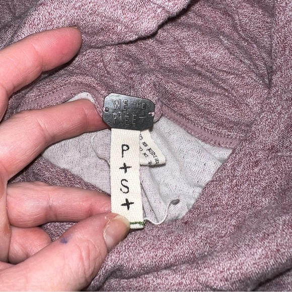 Free People/We the Free Lavender Slouchy Pocket Turtleneck Tunic Top Sz Small - Picture 7 of 10